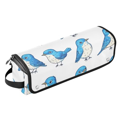 Foiosoh 2-in-1-Haar-Werkzeug-Organizer und hitzebeständige Matte mit Reißverschluss, staubdicht, Reise-Glätteisen, Lockenstäbe, Bluebird Birds Weiß von Foiosoh