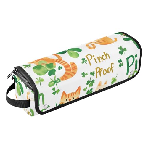 Foiosoh 2-in-1 Lockenstab Reiseetui mit abnehmbarer hitzebeständiger Matte, abnehmbarer Haarstyling-Zubehör, Organizer für Lockenstab Glätteisen, flacher Haartrockner, geschnittene Katze und Kleeblatt von Foiosoh