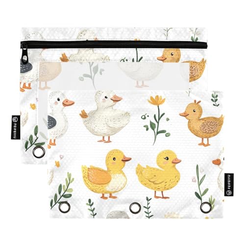 Foiosoh 2 pack Cartoon Nette Pet Ente Weiß 3 Ringe Bleistift Tasche Multifunktionale Klar Fenster Etui mit Glattem Reißverschluss für Büro Veranstalter Foiosoh 2 pack Cartoon Nette Pet Ente Weiß 3 Ringe Bleistift Tasche Multifunktionale Klar Fenster Etui mit Glattem Reißverschluss für Büro Veranstalter von Foiosoh