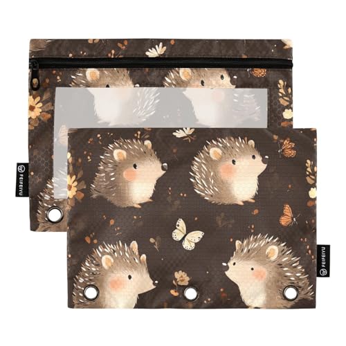 Foiosoh 2 pack Nette Igel Braun und Schwarz bleistift tüten 3 Ringe Binder tragbare Klar bleistift tüten mit Reißverschluss für Büro Veranstalter Foiosoh 2 pack Nette Igel Braun und Schwarz bleistift tüten 3 Ringe Binder tragbare Klar bleistift tüten mit Reißverschluss für Büro Veranstalter von Foiosoh