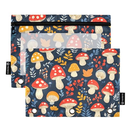 Foiosoh 2 pack Personalisierte Pilz Blatt Marineblau 3 Ringe Bleistift Tasche Multifunktionale Reißverschluss Bleistift Beutel Fall für Büro Veranstalter Foiosoh 2 pack Personalisierte Pilz Blatt Marineblau 3 Ringe Bleistift Tasche Multifunktionale Reißverschluss Bleistift Beutel Fall für Büro Veranstalter von Foiosoh