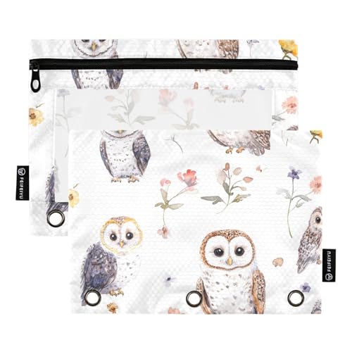 Foiosoh 2 pack Rustikale Eule und Blume Weiß Bleistift poucheses für 3 Ringe Binder Multifunktions Bleistift Halter mit Klar Fenster für Schule Büro College Lieferungen Foiosoh 2 pack Rustikale Eule und Blume Weiß Bleistift poucheses für 3 Ringe Binder Multifunktions Bleistift Halter mit Klar Fenster für Schule Büro College Lieferungen von Foiosoh