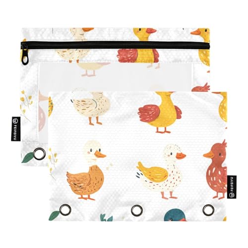 Foiosoh 2 x orangefarbene Haustier-Federmäppchen mit glattem Reißverschluss für Schule, Schreibutensilien, Aufbewahrungszubehör von Foiosoh