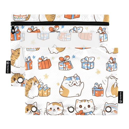 Foiosoh 2er Pack White Scotch Bleistiftbeutel Faltbare Katzen für 3 Ringe Ordner große Ordnerbeutel mit Reißverschluss für Schule Büro Universität Foiosoh 2er Pack White Scotch Bleistiftbeutel Faltbare Katzen für 3 Ringe Ordner große Ordnerbeutel mit Reißverschluss für Schule Büro Universität von Foiosoh
