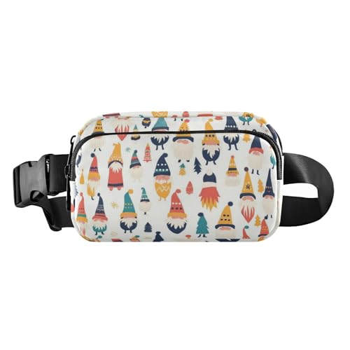 Foiosoh Bauchtasche beige stylisch mit lustigem Zwerg Muster für Damen und Herren wasserabweisend mit verstellbarem Riemen für Reisen Laufen Wandern Lustiger Zwerg Beige 1 Size, Lustiger Zwerg beige, von Foiosoh