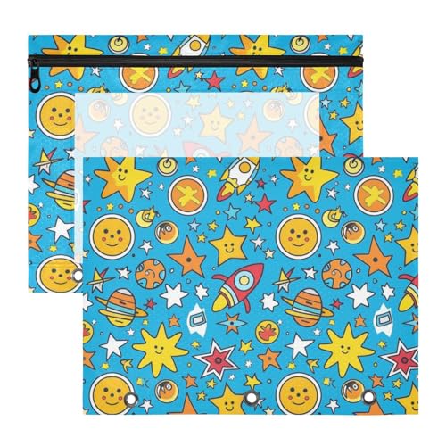 Foiosoh Binder-Federmäppchen, bezaubernder 3-Lochstanzer für A4-Papier, Briefe, 2 Stück, für Lehrer, Schule, Studenten, Lehrerbedarf, Sternplanet Foiosoh Binder-Federmäppchen, bezaubernder 3-Lochstanzer für A4-Papier, Briefe, 2 Stück, für Lehrer, Schule, Studenten, Lehrerbedarf, Sternplanet von Foiosoh