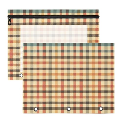 Foiosoh Binder-Federmäppchen, stabiler Stifthalter für A4-Papier, Briefe, 2 Stück, Studenten, Büro, kariertes Muster Foiosoh Binder-Federmäppchen, stabiler Stifthalter für A4-Papier, Briefe, 2 Stück, Studenten, Büro, kariertes Muster von Foiosoh