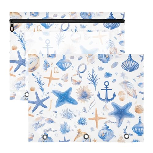 Foiosoh Binder-Federmäppchen mit Sichtfenster, 3 Ringe, Tasche für A4-Papier, Briefe, 2 Stück, Lehrer, Klassenzimmer, blaues Meeresschiff Foiosoh Binder-Federmäppchen mit Sichtfenster, 3 Ringe, Tasche für A4-Papier, Briefe, 2 Stück, Lehrer, Klassenzimmer, blaues Meeresschiff von Foiosoh