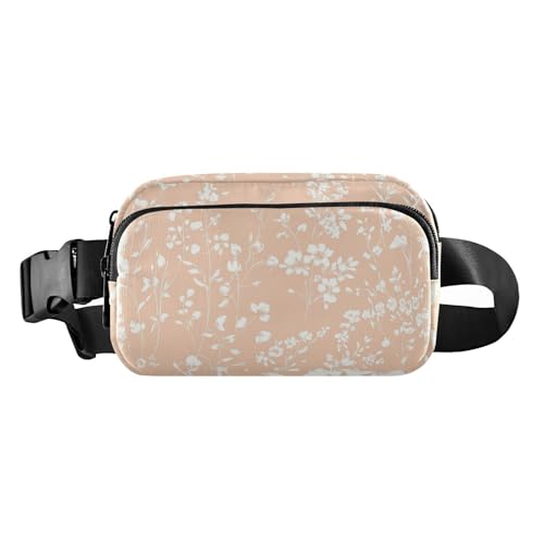 Foiosoh Blumen Ländlichen Stil Pfirsich Stilvolle Hüfttasche Crossbody Tasche für Frauen Männer Jugendliche Große Kapazität Kreuz Körper Tasche Gürtel Pack mit Verstellbaren Gürtel Für Einkaufen Sport von Foiosoh