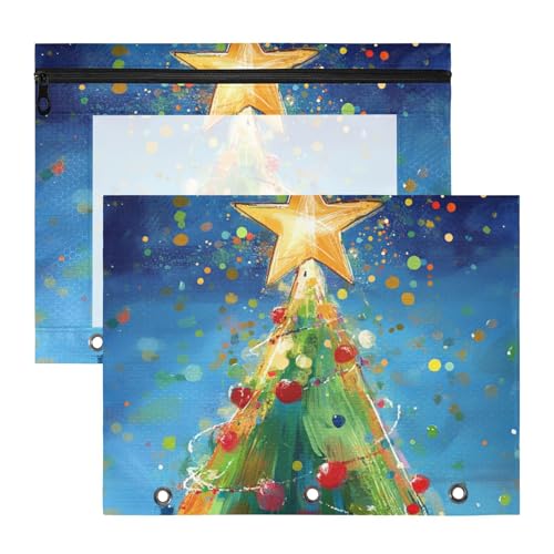Foiosoh Federmäppchen, Mehrzweck-Aufbewahrungstasche für A4-Papier, Briefe, 2 Stück, Studenten, College-Zubehör, Weihnachtsstern und Baum Foiosoh Federmäppchen, Mehrzweck-Aufbewahrungstasche für A4-Papier, Briefe, 2 Stück, Studenten, College-Zubehör, Weihnachtsstern und Baum von Foiosoh