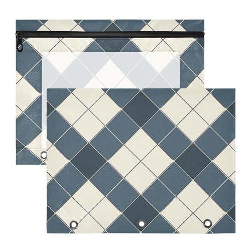 Foiosoh Federmäppchen, Mehrzweck-Aufbewahrungstasche für A4-Papier, Briefe, 2 Stück, Studenten, Zuhause, blau kariert und Linie Foiosoh Federmäppchen, Mehrzweck-Aufbewahrungstasche für A4-Papier, Briefe, 2 Stück, Studenten, Zuhause, blau kariert und Linie von Foiosoh