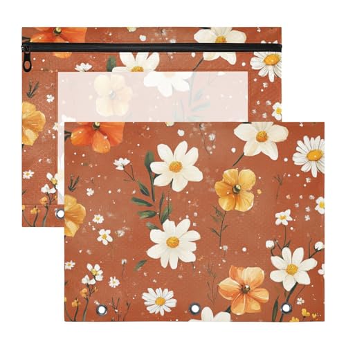 Foiosoh Federmäppchen, bezaubernd, 3 Locher für 3 Ringe, 2 Stück, Studenten, Schulanfang, Herbstblumen, Terrakotta Foiosoh Federmäppchen, bezaubernd, 3 Locher für 3 Ringe, 2 Stück, Studenten, Schulanfang, Herbstblumen, Terrakotta von Foiosoh