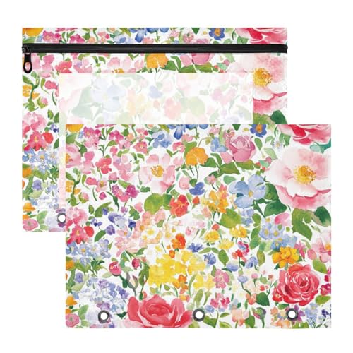 Foiosoh Federmäppchen, stabile Taschenordner für A4-Papier, Briefe, 2 Stück, Studenten, Schulbedarf, Rose, schöne Sommerblumen Foiosoh Federmäppchen, stabile Taschenordner für A4-Papier, Briefe, 2 Stück, Studenten, Schulbedarf, Rose, schöne Sommerblumen von Foiosoh