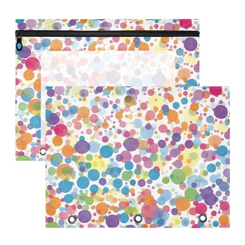 Foiosoh Federmäppchen, transparent, Aufbewahrungstasche für A4-Papier, Briefe, 2 Stück, Studenten, Klasse, Aquarell-Punkte Foiosoh Federmäppchen, transparent, Aufbewahrungstasche für A4-Papier, Briefe, 2 Stück, Studenten, Klasse, Aquarell-Punkte von Foiosoh