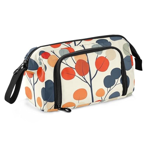 Foiosoh Federmäppchen Große Kapazität Mädchen Federmäppchen Tragbar Extra Groß Federmäppchen für College Student Preppy Schule Abgerundetes Blatt Beige von Foiosoh