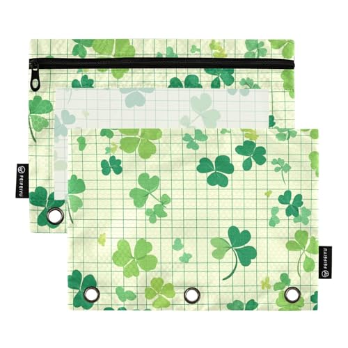 Foiosoh Federmäppchen mit 3 Ringen, multifunktional, glatt, mit Reißverschluss, für Büro-Organizer, 2 Stück von Foiosoh