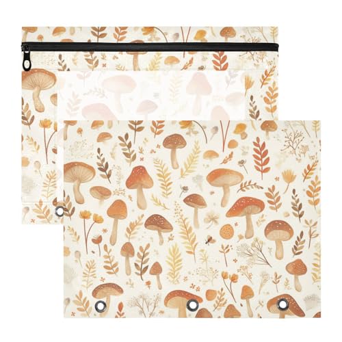 Foiosoh Federmäppchen mit Reißverschluss, Ordner für A4-Papier, Briefe, 2 Stück, Studenten, Klasse, Aquarell, niedliche Pilze Foiosoh Federmäppchen mit Reißverschluss, Ordner für A4-Papier, Briefe, 2 Stück, Studenten, Klasse, Aquarell, niedliche Pilze von Foiosoh