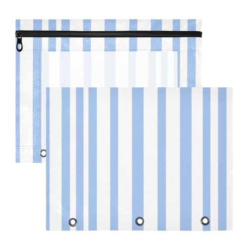 Foiosoh Federmäppchen mit Sichtfenster, Kunststoff, Ordner für A4-Papier, Briefe, 2 Stück, Studenten, College-Zubehör, hellblau, einfache Streifen Foiosoh Federmäppchen mit Sichtfenster, Kunststoff, Ordner für A4-Papier, Briefe, 2 Stück, Studenten, College-Zubehör, hellblau, einfache Streifen von Foiosoh