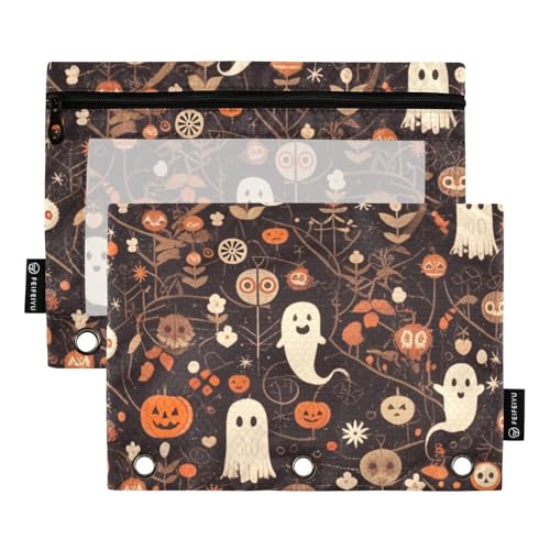 Foiosoh Federmäppchen mit niedlichem Monstermotiv, großes Fassungsvermögen, mit transparentem Fenster, für Büro-Organizer, 2 Stück von Foiosoh