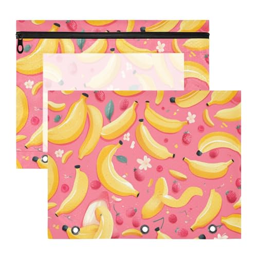 Foiosoh Federmäppchen mit transparentem Fenster, Stifthalter für A4-Papier, Briefe, 2 Stück, für Lehrer, Schule, Studenten, Lehrerbedarf, Bananenfruchtmuster Foiosoh Federmäppchen mit transparentem Fenster, Stifthalter für A4-Papier, Briefe, 2 Stück, für Lehrer, Schule, Studenten, Lehrerbedarf, Bananenfruchtmuster von Foiosoh