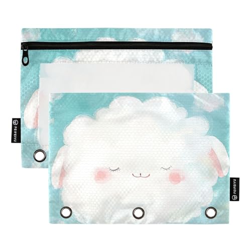 Foiosoh Federmäppchen mit weißem Wolken und blauem Himmel, multifunktionaler Stifthalter mit transparentem Fenster, für Schule, Schreibutensilien, Aufbewahrungszubehör, 2 Stück von Foiosoh