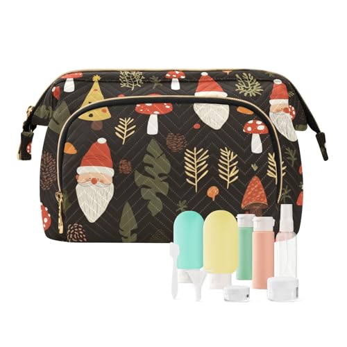 Foiosoh Gelbe Zitrone Frische Make-up Taschen wasserdichte kosmetische Organizer Tasche Frauen Geldbörse, Weihnachtsmann und Haufen schwarz, 1 size, Cartoon von Foiosoh