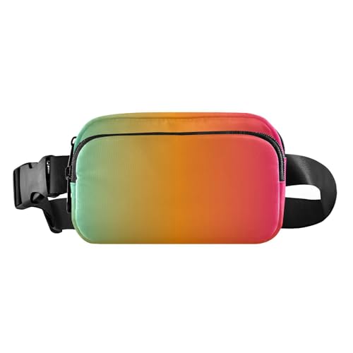 Foiosoh Grün Rot Gradient Nette Hüfttasche Fanny Pack für Männer Frauen Multifunktions Laufen Gürtel Tasche Taille Pack mit Verstellbarem Gürtel für Reise Laufen Wandern, Grün Rot Gradient, 1 größe, von Foiosoh