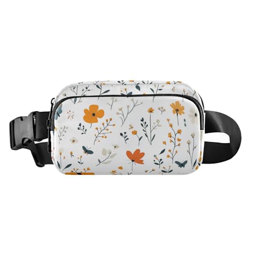 Foiosoh Gürteltasche mit kleinem Blumenmuster, rustikal, für Damen, Herren, Teenager, Mini-Umhängetasche mit verstellbarem Riemen, für Radfahren, Wandern, Fitnessstudio, rustikales kleines Foiosoh Gürteltasche mit kleinem Blumenmuster, rustikal, für Damen, Herren, Teenager, Mini-Umhängetasche mit verstellbarem Riemen, für Radfahren, Wandern, Fitnessstudio, rustikales kleines von Foiosoh