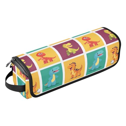 Foiosoh Haarwerkzeug-Reisetasche für Frauen und hitzebeständige Matte mit Reißverschluss, wasserdicht, tragbar, offen, flache Reisetasche für Glätteisen, Lockenstäbe, Cartoon-Dino-Check Foiosoh Haarwerkzeug-Reisetasche für Frauen und hitzebeständige Matte mit Reißverschluss, wasserdicht, tragbar, offen, flache Reisetasche für Glätteisen, Lockenstäbe, Cartoon-Dino-Check von Foiosoh