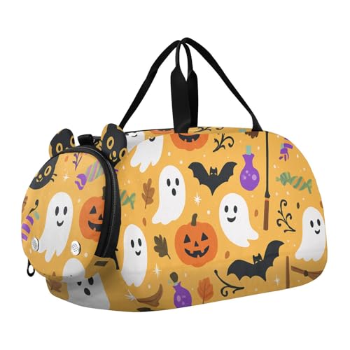 Foiosoh Halloween Ghosts Seesack mit Schuhfach, leichte Reisetasche für Schule, Sport, Reisen von Foiosoh