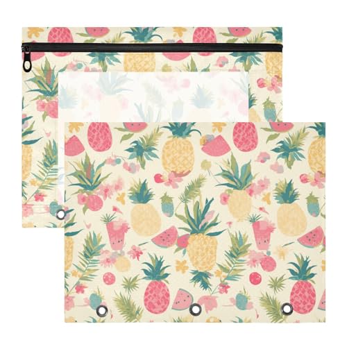 Foiosoh Kosmetiktasche, bezaubernder Stifthalter für A4-Papier, Briefe, 2 Stück, für Lehrer zu Hause, Ananas-Obst-Muster Foiosoh Kosmetiktasche, bezaubernder Stifthalter für A4-Papier, Briefe, 2 Stück, für Lehrer zu Hause, Ananas-Obst-Muster von Foiosoh