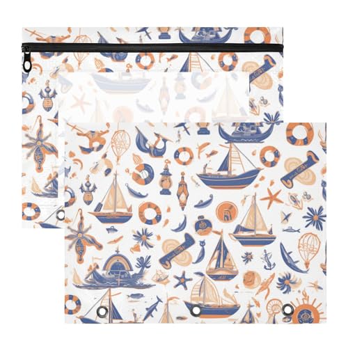 Foiosoh Kosmetiktasche, stabile Taschenordner für A4-Papier, Briefe, 2 Stück, Lehrer Zuhause, blaues Boot, weißer Hintergrund Foiosoh Kosmetiktasche, stabile Taschenordner für A4-Papier, Briefe, 2 Stück, Lehrer Zuhause, blaues Boot, weißer Hintergrund von Foiosoh