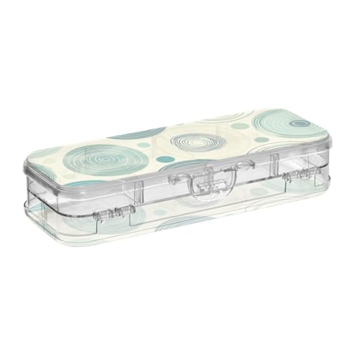 Foiosoh Kreisförmige Retro-Bleistift-Box, doppelstöckig, hart, für Schreibwaren, mit Schnappverschluss und Deckel von Foiosoh