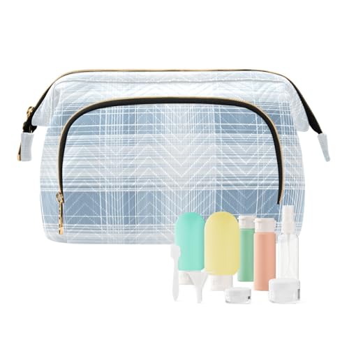 Foiosoh Make-up-Tasche, kariert, Blaugrün, Schwarz, leichte Make-up-Tasche für Damen und Damen, Münzbörse für große Kosmetika, Quadrate, weiß, blau, 1 size, Cartoon Foiosoh Make-up-Tasche, kariert, Blaugrün, Schwarz, leichte Make-up-Tasche für Damen und Damen, Münzbörse für große Kosmetika, Quadrate, weiß, blau, 1 size, Cartoon von Foiosoh