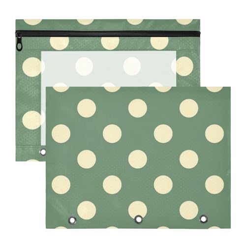 Foiosoh Mehrzweck-Bleistiftmappen, 3-fach Locher, für A4-Papier, Briefe, 2 Stück, für Lehrer, Schulanfang, Grüne Punkte Foiosoh Mehrzweck-Bleistiftmappen, 3-fach Locher, für A4-Papier, Briefe, 2 Stück, für Lehrer, Schulanfang, Grüne Punkte von Foiosoh
