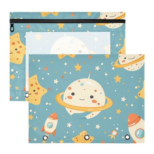 Foiosoh Ordner mit glatten Reißverschlüssen, Stifthalter für A4-Papier, Briefe, 2 Stück, Studenten, Schulbedarf, Planet Star Foiosoh Ordner mit glatten Reißverschlüssen, Stifthalter für A4-Papier, Briefe, 2 Stück, Studenten, Schulbedarf, Planet Star von Foiosoh