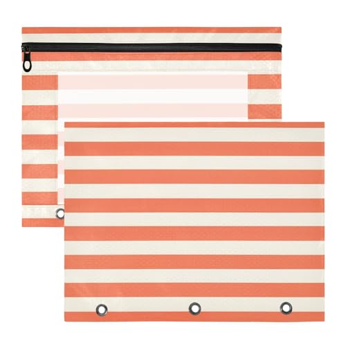 Foiosoh Ordnertaschen, stabile 3-Loch-Tasche für A4-Papier, Briefe, 2 Stück, für Lehrer, Schulanfang, Orange gestreift Foiosoh Ordnertaschen, stabile 3-Loch-Tasche für A4-Papier, Briefe, 2 Stück, für Lehrer, Schulanfang, Orange gestreift von Foiosoh