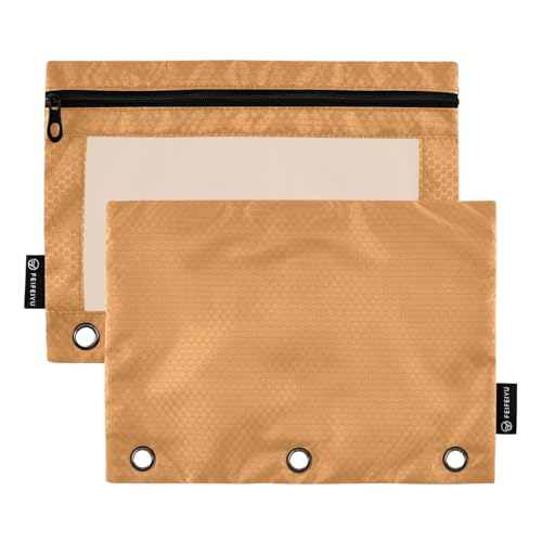Foiosoh Peru 2 Pack 3 Ringe Bleistift Tasche Multifunktionale Binder Bleistift Beutel mit Reißverschluss Zieht für die Aufbewahrung von Schulbedarf von Foiosoh