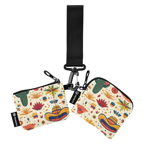 Foiosoh Plants and Sunlight Beige Damen Kleingeldbörse Kartenetuis Slim Portable Visitenkartenetui Geld Organizer mit Handgelenkschlaufe für Arbeit Reisen 2 Packungen, Pflanzen und Sonnenlicht beige von Foiosoh