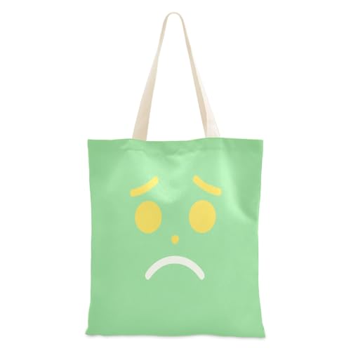 Foiosoh Sad Green Canvas Bag Tote Cloth Sping Bags for Sping, Grocery, Work, Book von Foiosoh