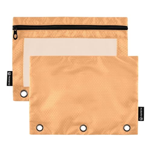 Foiosoh Sandybrown Federmäppchen, 3 Ringe, mit Reißverschluss, für Schulschreibbedarf, 2 Stück Foiosoh Sandybrown Federmäppchen, 3 Ringe, mit Reißverschluss, für Schulschreibbedarf, 2 Stück von Foiosoh