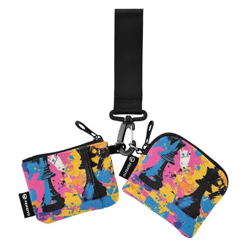 Foiosoh Schach-Set, Blau und Gelb, Damen-Münzgeldbörsen, Kartenetui, Mini-Kartenetui, Geldhalter mit Reißverschlussfach für Männer und Frauen, 2 Packungen, Schachspiel blau und gelb, 1 size, Modern Foiosoh Schach-Set, Blau und Gelb, Damen-Münzgeldbörsen, Kartenetui, Mini-Kartenetui, Geldhalter mit Reißverschlussfach für Männer und Frauen, 2 Packungen, Schachspiel blau und gelb, 1 size, Modern von Foiosoh