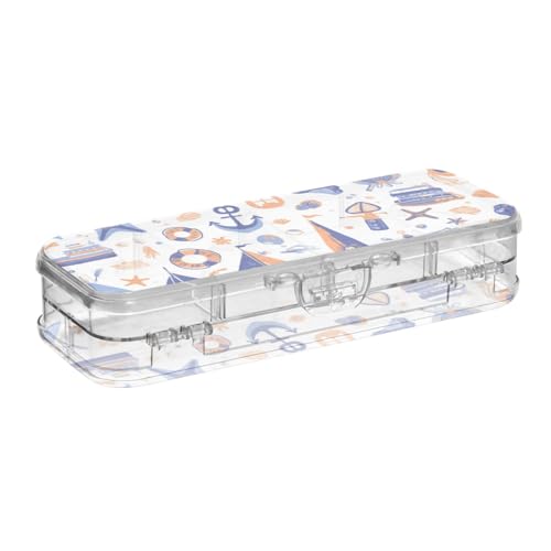 Foiosoh Stiftebox aus Kunststoff, 2-lagig, transparent, für Kinder, mit Deckel, Dunkelblau Foiosoh Stiftebox aus Kunststoff, 2-lagig, transparent, für Kinder, mit Deckel, Dunkelblau von Foiosoh