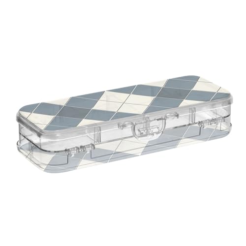 Foiosoh Stiftebox aus Kunststoff, transparent, 2-lagig, für Kunstbedarf, mit Schnappdeckel von Foiosoh