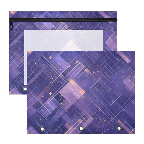 Foiosoh Stiftebox mit 3 Löchern, für A4-Papier, Briefe, 2 Stück, für Lehrer, Schulanfang, lila kariert Foiosoh Stiftebox mit 3 Löchern, für A4-Papier, Briefe, 2 Stück, für Lehrer, Schulanfang, lila kariert von Foiosoh