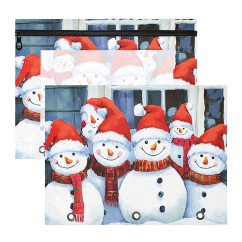 Foiosoh Stiftebox mit 3 verstärkten Ösen, 3-Lochstanzer für A4-Papier, Briefe, 2 Stück, Studenten, Klassenzimmer, lustige Schneemänner und Fenster Foiosoh Stiftebox mit 3 verstärkten Ösen, 3-Lochstanzer für A4-Papier, Briefe, 2 Stück, Studenten, Klassenzimmer, lustige Schneemänner und Fenster von Foiosoh