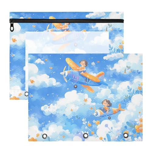 Foiosoh Stiftebox mit Sichtfenster, 3 Löcher, für A4-Papier, Briefe, 2 Stück, Lehrer, Büro, Blau und Weiß Foiosoh Stiftebox mit Sichtfenster, 3 Löcher, für A4-Papier, Briefe, 2 Stück, Lehrer, Büro, Blau und Weiß von Foiosoh