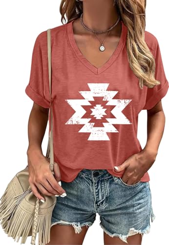 Rockband-T-Shirts für Damen, Vintage, Rock-and-Roll, Country-Musik-Shirt, lustiges Konzert-Outfit, V-Ausschnitt, Urlaubsoberteile, Rot-1, X-Groß Rockband-T-Shirts für Damen, Vintage, Rock-and-Roll, Country-Musik-Shirt, lustiges Konzert-Outfit, V-Ausschnitt, Urlaubsoberteile, Rot-1, X-Groß von Foismber