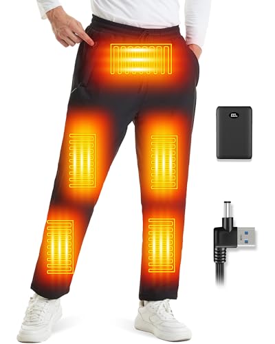 Foiueyga Beheizbare Hose Herren mit 7,4V DC Power Bank 10000mAh Elektrische Heizung Hose für Winter Jagd Motorrad, XL von Foiueyga