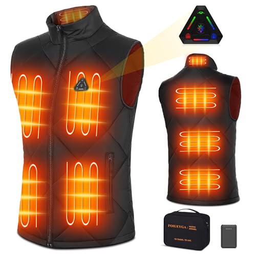 Foiueyga Beheizbare Weste für Herren Damen Elektrische 7.4V DC Heizweste Leicht Beheizte Weste Outdoor Heizweste mit Powerbank von Foiueyga